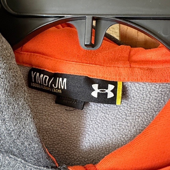 Under Armour Boys Hoodie in Gray and Orange - Picture 2 of 3